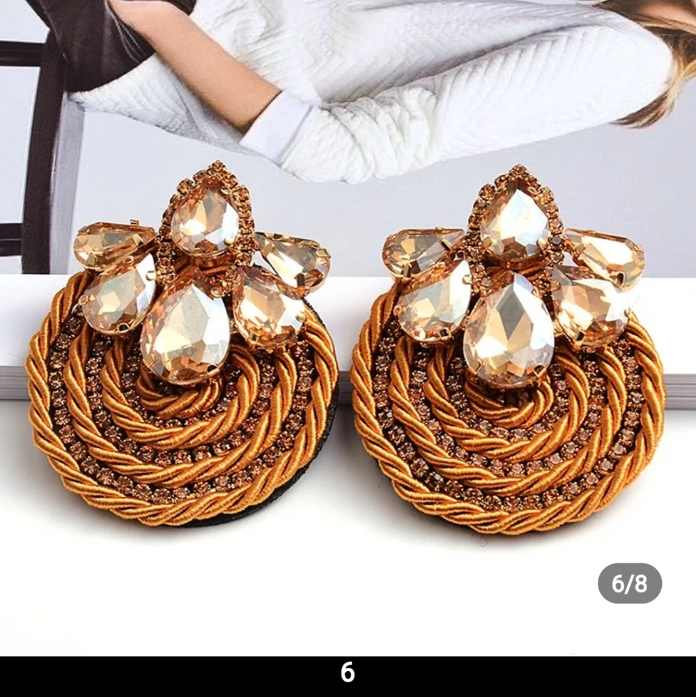 Gold Crystal earrings with gold accent